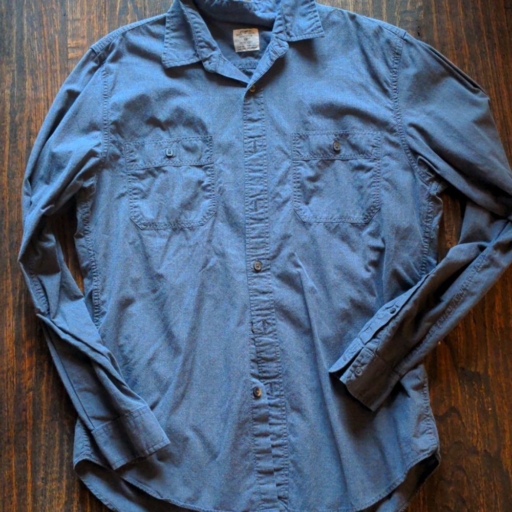 JCrew Cotton Work Shirt in Gray